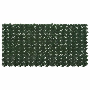 vidaXL Écran de balcon avec feuilles Vert foncé 200 x 100 cm