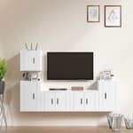 vidaXL Ensemble de meubles TV 5 Pièces Blanc brillant Bois d'ingénierie