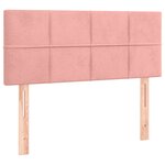 vidaXL Tête de lit à LED Rose 100x5x78/88 cm Velours