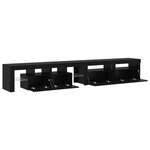 Meubles TV vidaXL 3 Pièces avec lumières LED Chêne noir Bois d'ingénierie