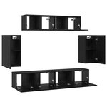 vidaXL Ensemble meuble TV 6 Pièces Chêne noir Bois d'ingénierie