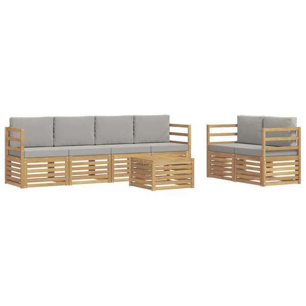 vidaXL Ensemble de canapés d'extérieur 7 pc Blanc et gris clair