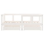 vidaXL Cadre de lit enfant tiroirs blanc 70x140 cm bois de pin massif