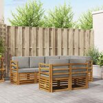vidaXL Ensemble de canapés d'extérieur 7 pc Gris Naturel et Clair