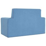 vidaXL Canapé pour enfants à 2 places Bleu Peluche douce