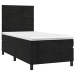 vidaXL Sommier à lattes de lit avec matelas LED Noir 100x200cm Velours