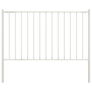 vidaXL Panneau clôture et poteaux acier enduit de poudre 1 7x1 m blanc