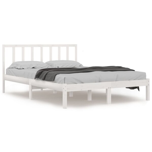 vidaXL Cadre de lit sans matelas blanc bois de pin massif 160x200 cm