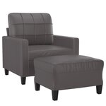 vidaXL Fauteuil avec repose-pied Gris 60 cm Similicuir