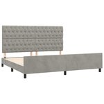 vidaXL Cadre de lit sans matelas gris clair 200x200 cm velours
