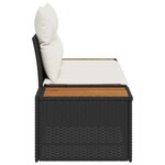 vidaXL Canapé de Jardin 2 Places avec Rangement & Coussins Noir Poly Rattan