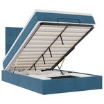 vidaXL Cadre de lit ottoman avec matelas bleu foncé 120x200 cm velours