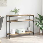 vidaXL Table console avec étagère Chêne artisanal 100 x 29 x 75 cm