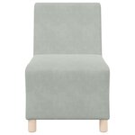 vidaXL Canapé modulaire sans accoudoirs Gris clair 55 cm Velours