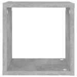 vidaXL Étagères cube murales 2 Pièces Gris béton 26x15x26 cm