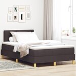 vidaXL Lit avec sommier et matelas & LED marron foncé 120x200 cm en tissu