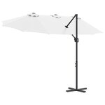 vidaXL Parasol cantilever de jardin Couleur sable 372 x 198 x 253 cm