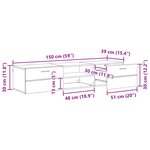 vidaXL Cabinet en Bois Chêne fumé 150 x 39 x 30 cm Bois d'ingénierie