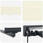 vidaXL Auvent Rétractable Crème 300 x 250 cm Polyester et métal
