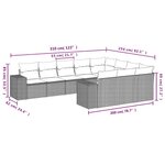 vidaXL Salon de jardin 10 Pièces avec coussins noir résine tressée