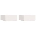vidaXL Table de chevet avec tiroir 2 Pièces Blanc 39 x 34 x 16 5 cm