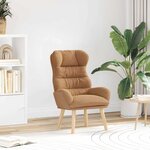 Fauteuil Relaxant Beige en Tissu Immitation Laine Bouclée