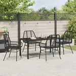 vidaXL Ensemble de salle à manger pour jardin 5 Pièces Noir polyrotin
