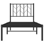 vidaXL Cadre de lit métal avec tête de lit noir 75x190 cm
