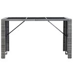 vidaXL Meuble de bar de jardin 7 Pièces et coussins Résine tressée Gris