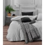 Parure de lit - housse de couette 220 x 240 + 2 taies d'oreiller 60 x 60 65 coton- Gris