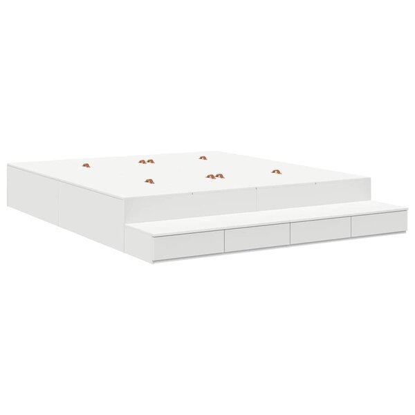 vidaXL Cadre de lit avec rangement Blanc 236.5 x 200 x 31.5 cm
