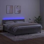 vidaXL Sommier à lattes de lit avec matelas LED Gris clair 160x200 cm