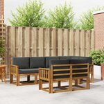vidaXL Ensemble de canapés d'extérieur 7 pc Naturel et Anthracite