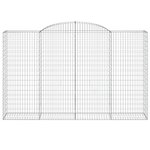 vidaXL Paniers à gabions arqués 10 Pièces 300x50x180/200 cm fer galvanisé