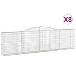 vidaXL Paniers à gabions arqués 8 Pièces 400x30x100/120 cm Fer galvanisé