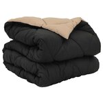 vidaXL Duvet complet toute l'année Noir et Taupe 200 x 155 cm