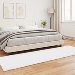 vidaXL Tapis en Fourrure Synthétique de Lapin Olite Blanc 80 x 250 cm