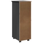 vidaXL Cabinet roulant 34 x 39 x 93 5 cm Bois de Pin Massif Gris