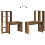 vidaXL Bureau Bois ancien 138.5 x 55 x 143 cm Bois d'ingénierie
