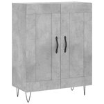 vidaXL Buffet haut Gris béton 69 5x34x180 cm Bois d'ingénierie