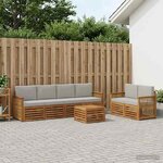 vidaXL Ensemble de canapés d'extérieur 7 Pièces Naturel et gris clair