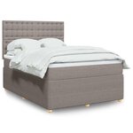 vidaXL Sommier à lattes de lit avec matelas Taupe 140x200 cm Tissu
