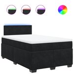 vidaXL Sommier à lattes de lit avec matelas noir 120x190 cm velours