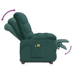 vidaXL Fauteuil de massage Vert foncé Tissu
