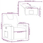 vidaXL Fauteuil inclinable électrique Gris clair Tissu