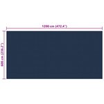 vidaXL Film solaire de piscine flottant PE 1200x600 cm Noir et bleu