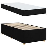 vidaXL Cadre de lit avec matelas Noir 90 x 190 cm tissu