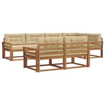 vidaXL Ensemble de canapés d'extérieur 8 pc Naturel et Beige