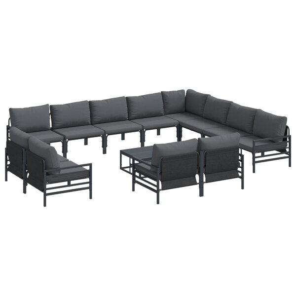 vidaXL Ensemble de canapé de jardin 13 Pièces Anthracite Acier