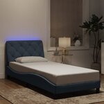 vidaXL Cadre de lit avec LED sans matelas gris foncé 90x190 cm velours